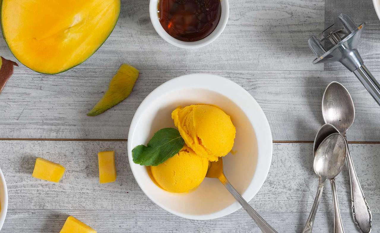 Mango Sorbet with Coconut Milk